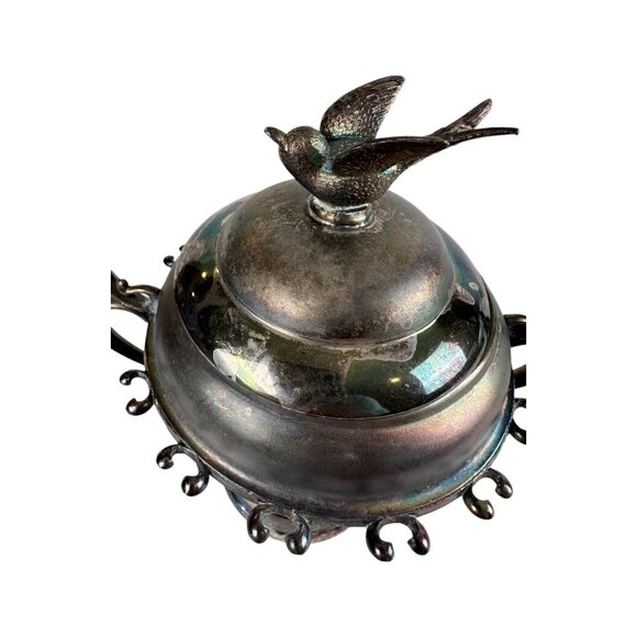 Wm A ROGERS Silver Plated Sugar Bowl Spoon Holder Vintage URN Victorian Trophy - Picture 7 of 13